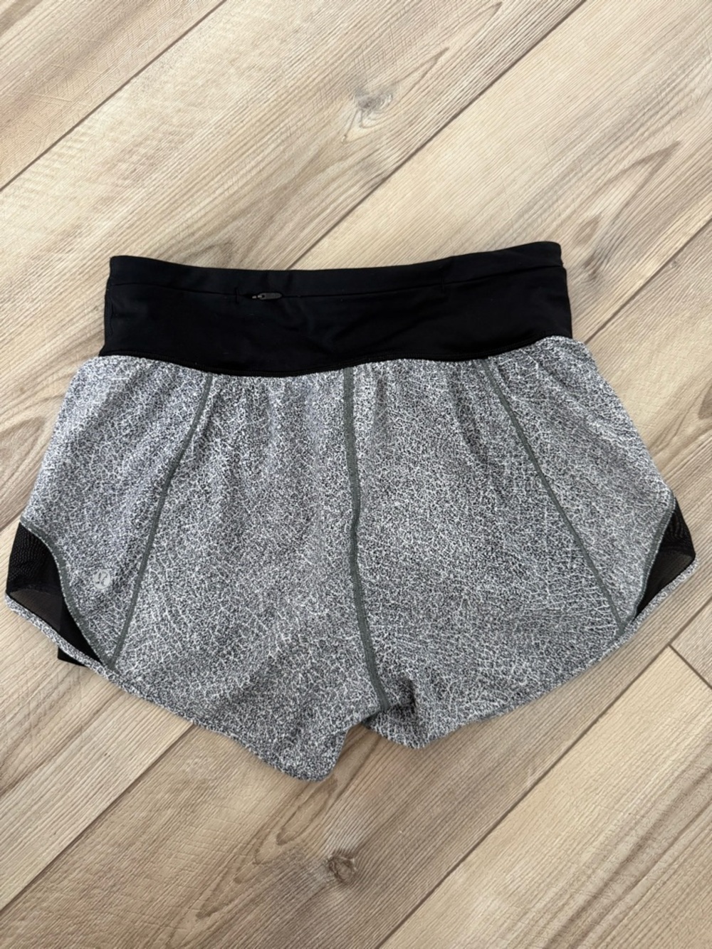 lululemon athletica Heather Gray Athletic Shorts with Black Waistband